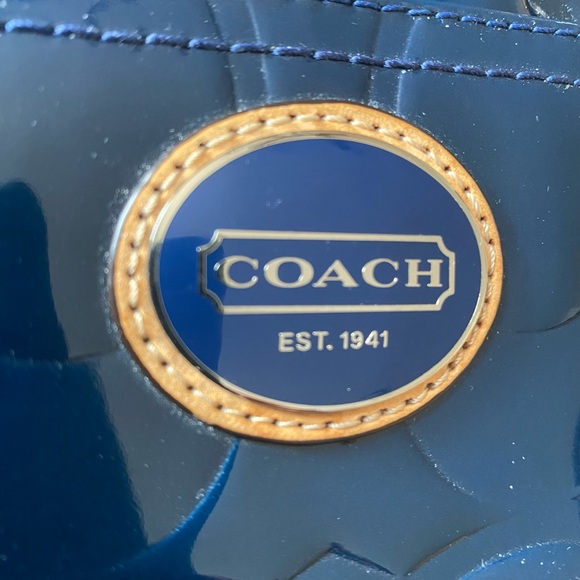 Deep blue Coach bubble tote - Picture 5 of 5